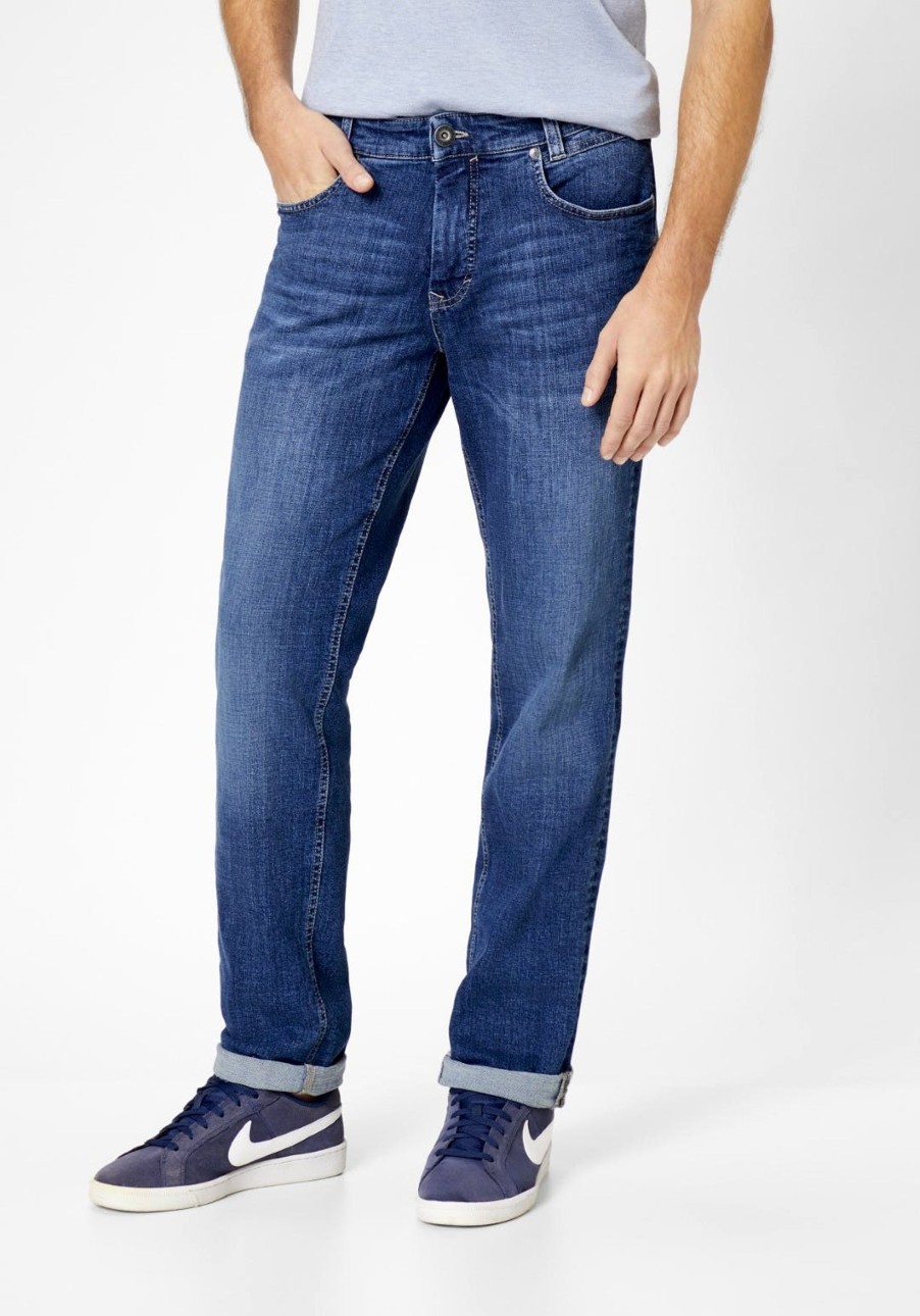 Herren Paddock's | Paddock'S Ranger Pipe Motion & Comfort Slim Fit Mid Blue Extra Lang