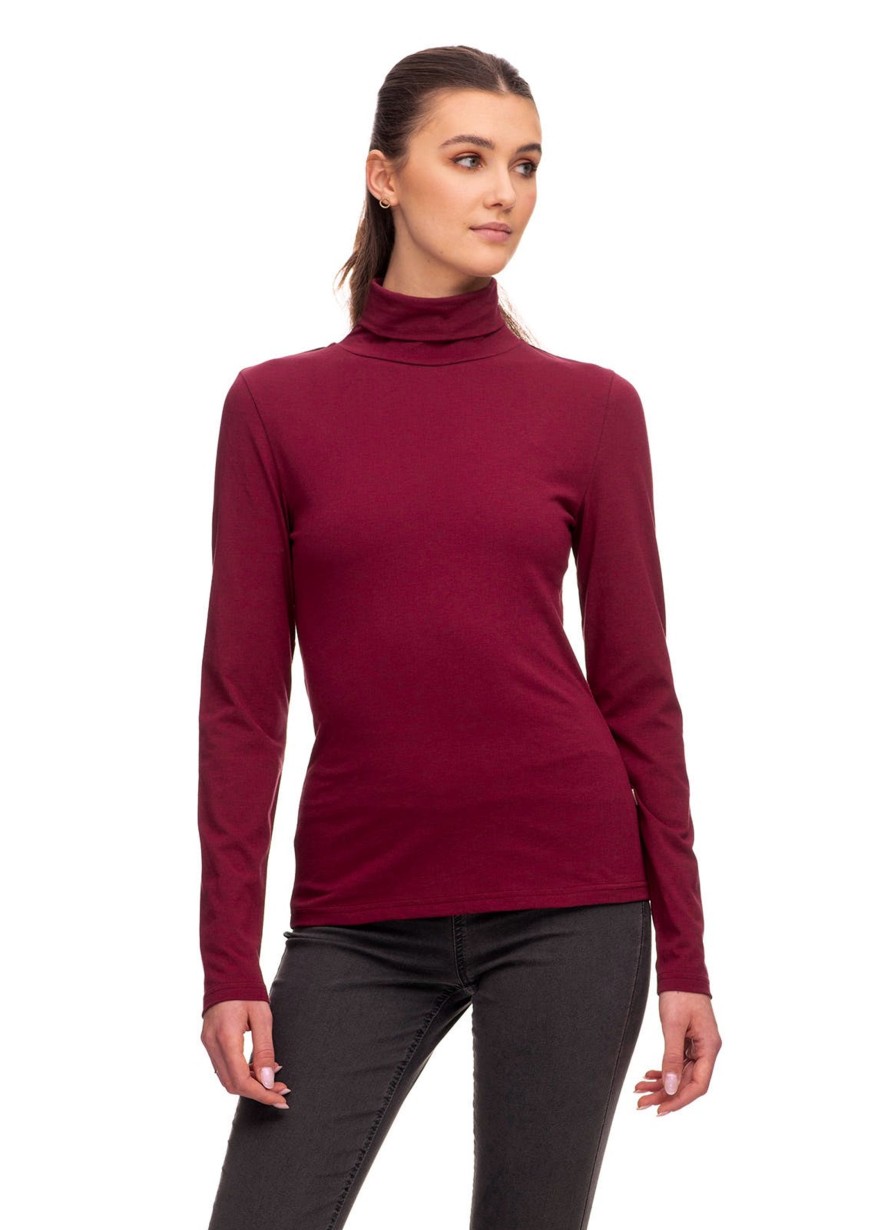 Damen Ragwear | Ragwear Langarmshirt Marysa Organic Gots Weinrot