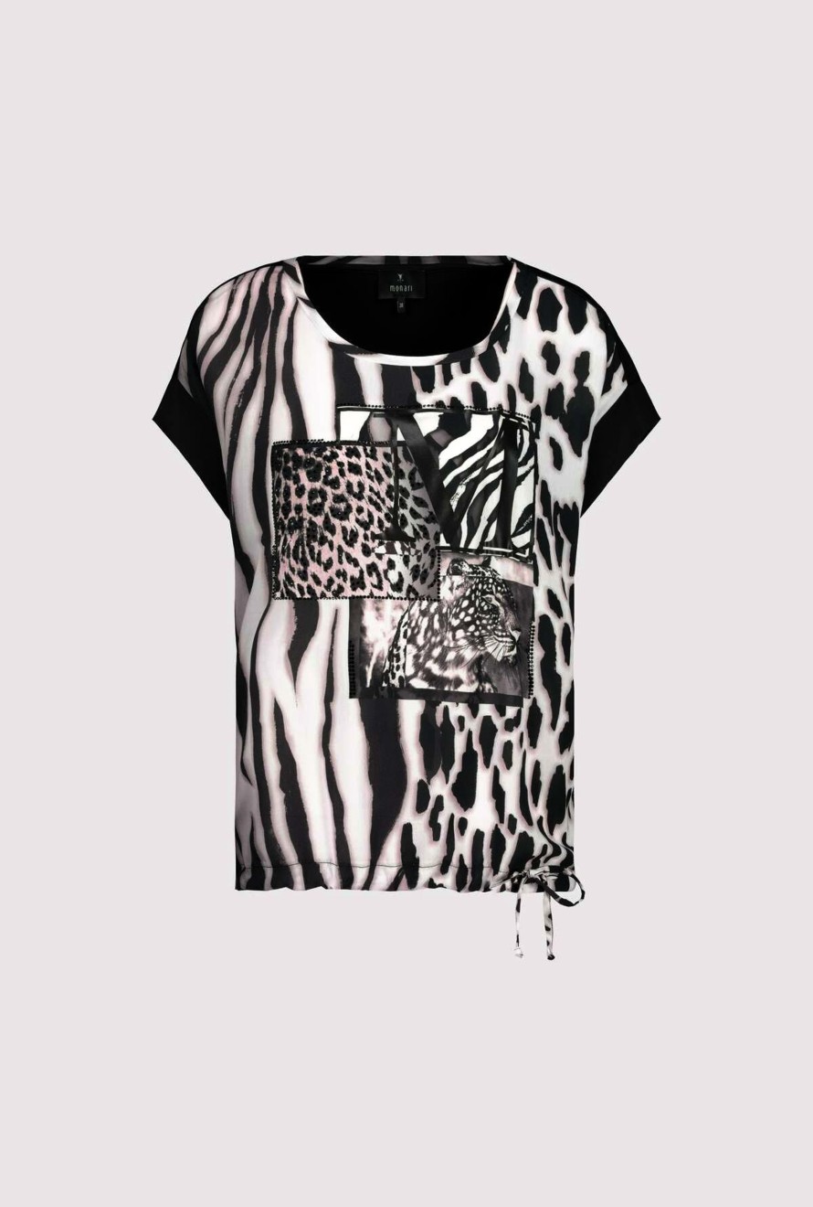 Damen Monari | Monari Blusenshirt Animal Print Schwarz