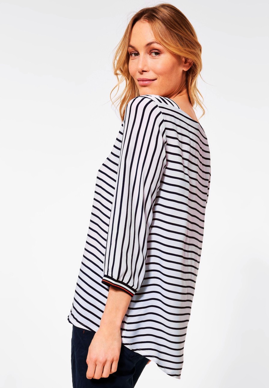 Damen Cecil | Cecil Bluse Striped Soul Weis/Navy