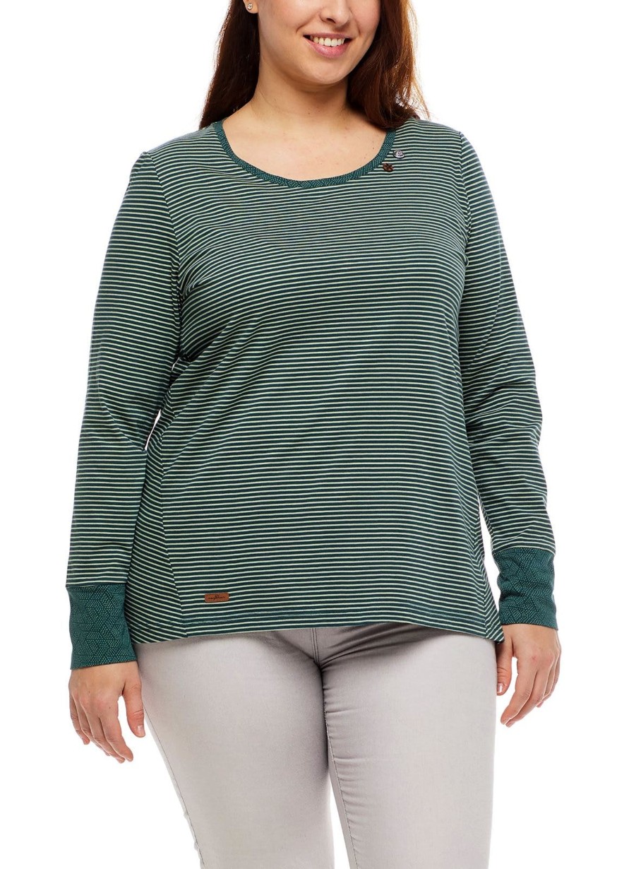 Damen Ragwear | Ragwear Langarmshirt Malina Plus Dark Green