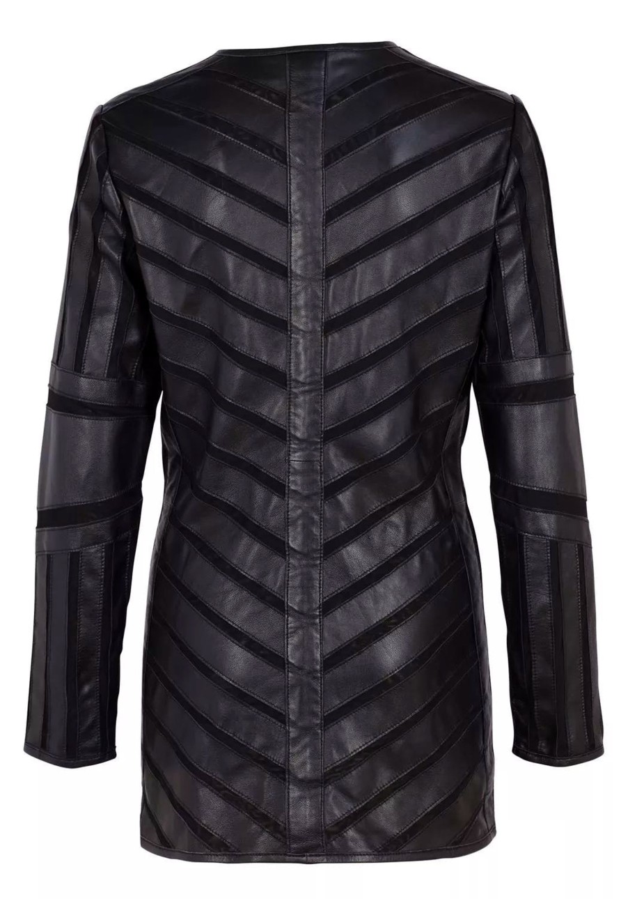 Damen Gipsy | Gipsy Damen Langlederjacke Gwnanni Lelev In Black Mit Mesh-Einsu00E4Tzen