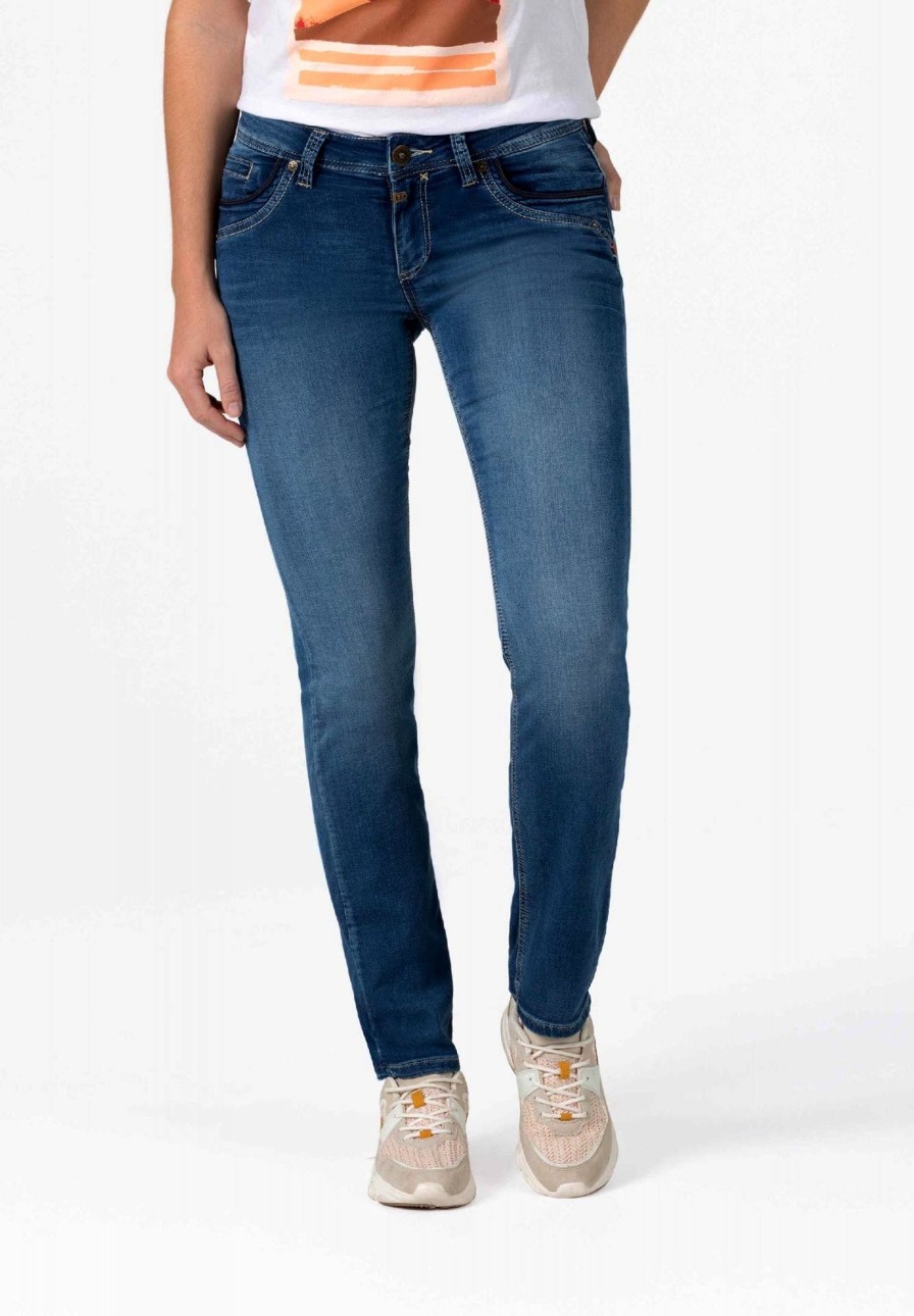 Damen Timezone | Timezone Damenjeans Slim Tahilatz Jogg Blue Denim Wash