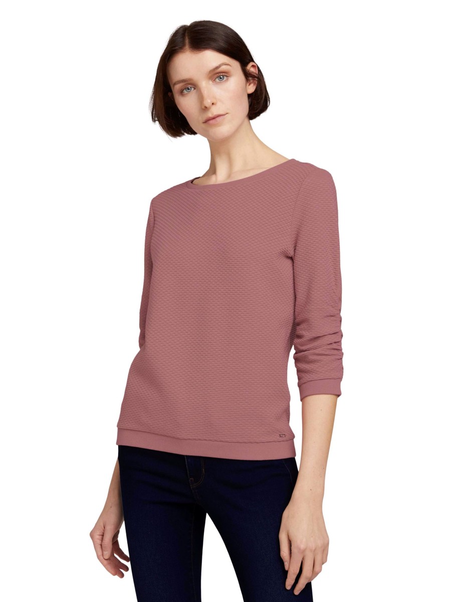 Damen Tom Tailor Denim | Tom Tailor Denim Pullover Structured Rose