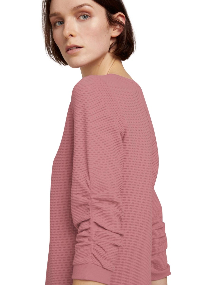 Damen Tom Tailor Denim | Tom Tailor Denim Pullover Structured Rose