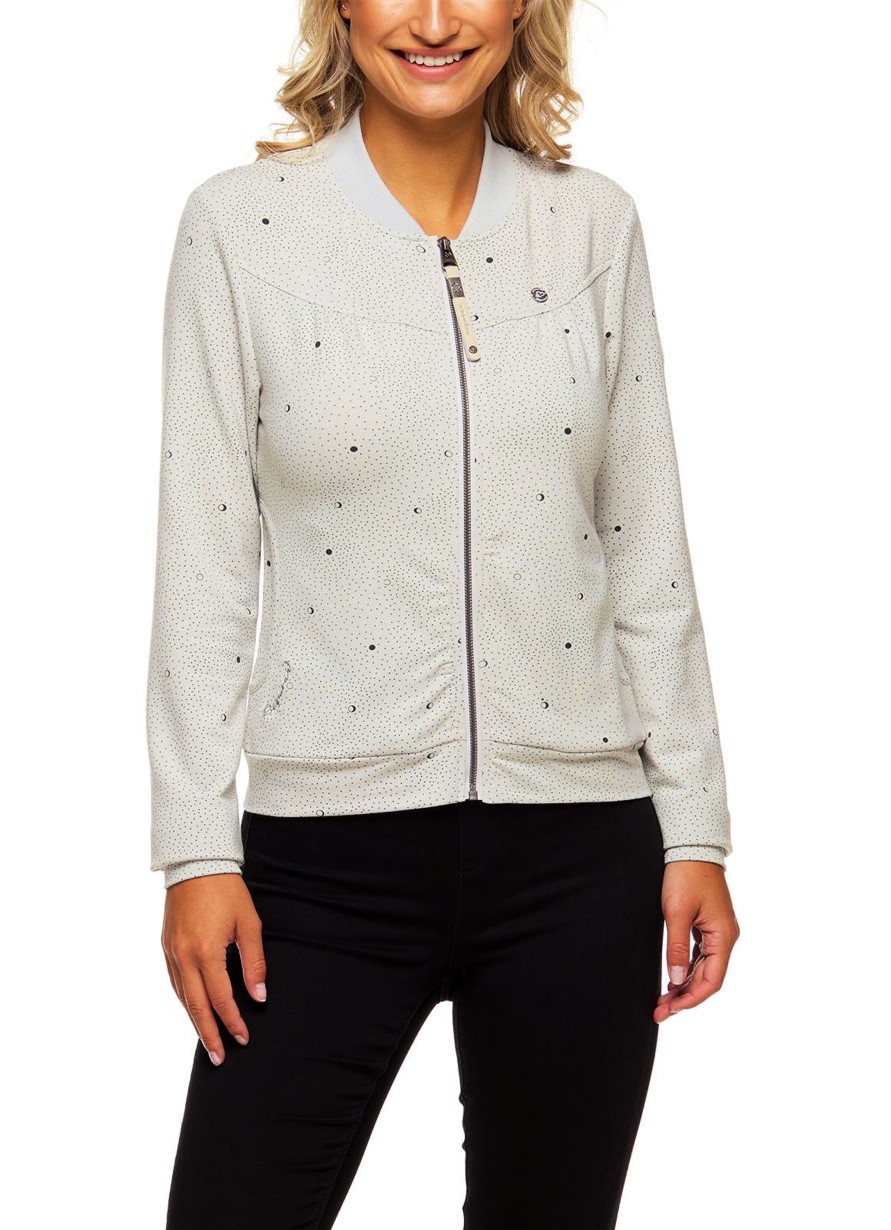 Damen Ragwear | Ragwear Sweatjacke Kenia Print Light Grey