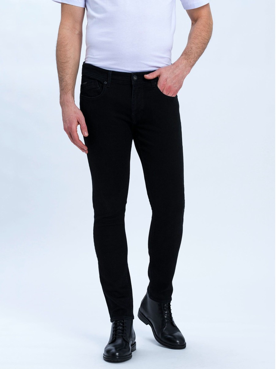 Herren Cross | Cross Jeans Jimi 5 Pocket Pants Black