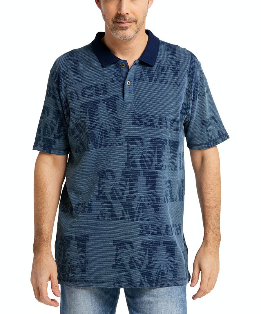 Herren Pioneer Jeans | Pioneer Polo Shirt Beach Blau