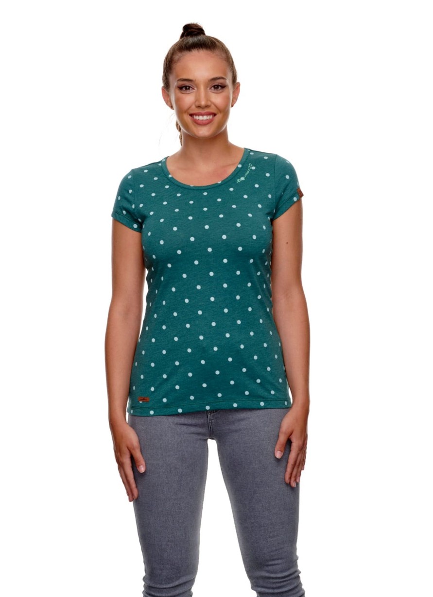 Damen Ragwear | Ragwear Shirt Mint Dots Dark Green