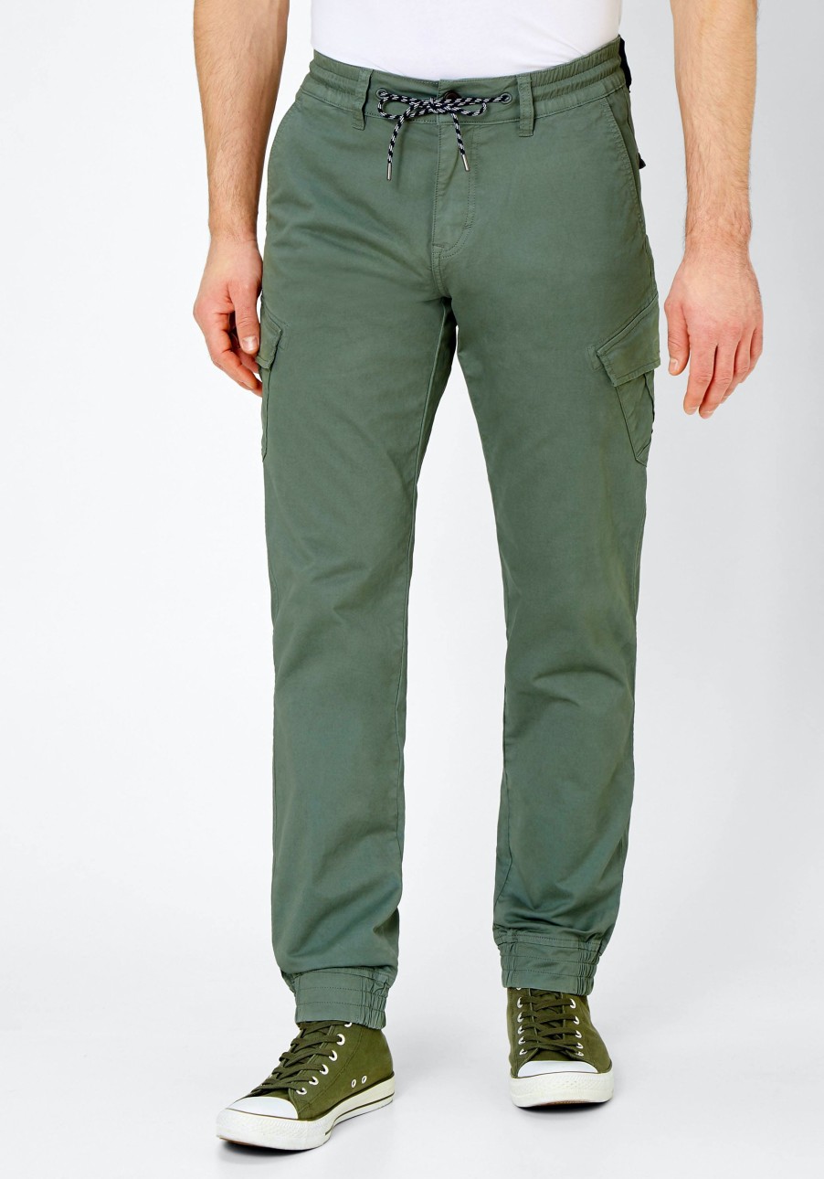 Herren Paddock's | Paddock'S Mason Cargohose Tapered Fit Extra Lang Olive