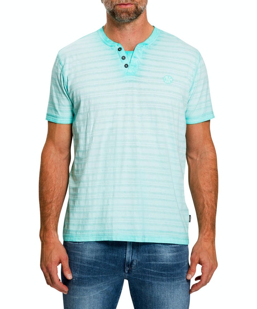 Herren Pioneer Jeans | Pioneer T-Shirt Iris Washed Light Blue