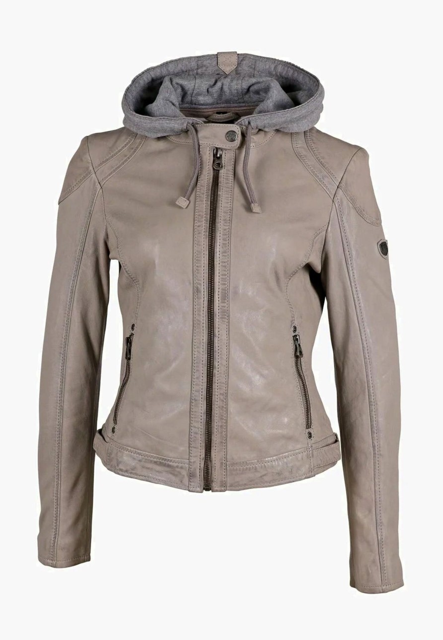 Damen Gipsy | Gipsy Damen Lederjacke Gwammy S22 Lamas In Silver Grey