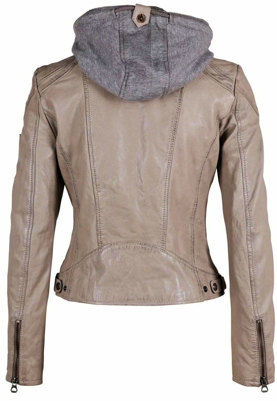 Damen Gipsy | Gipsy Damen Lederjacke Gwammy S22 Lamas In Silver Grey