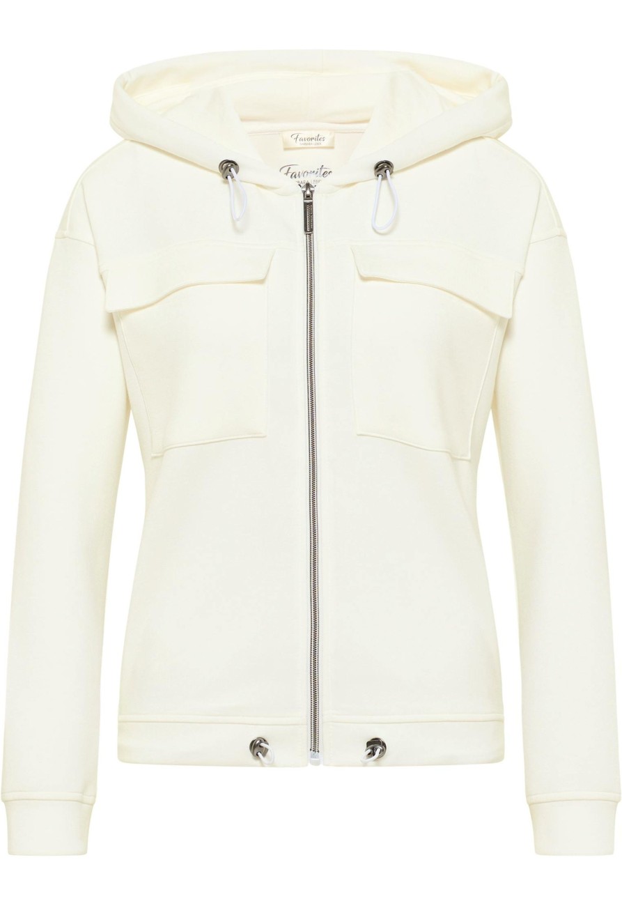 Damen Barbara Lebek | Barbara Lebek Sweatjacke Mit Kapuze Offwhite