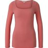 Damen Tom Tailor | Tom Tailor Shirt Mit Carree-Ausschnitt Rosa