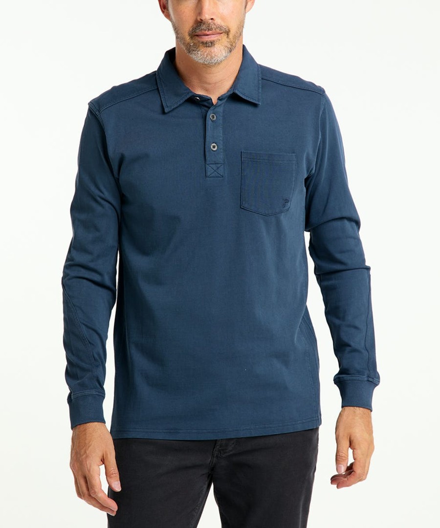 Herren Pioneer Jeans | Pioneer Langarm-Poloshirt Michu00E9L Indigo