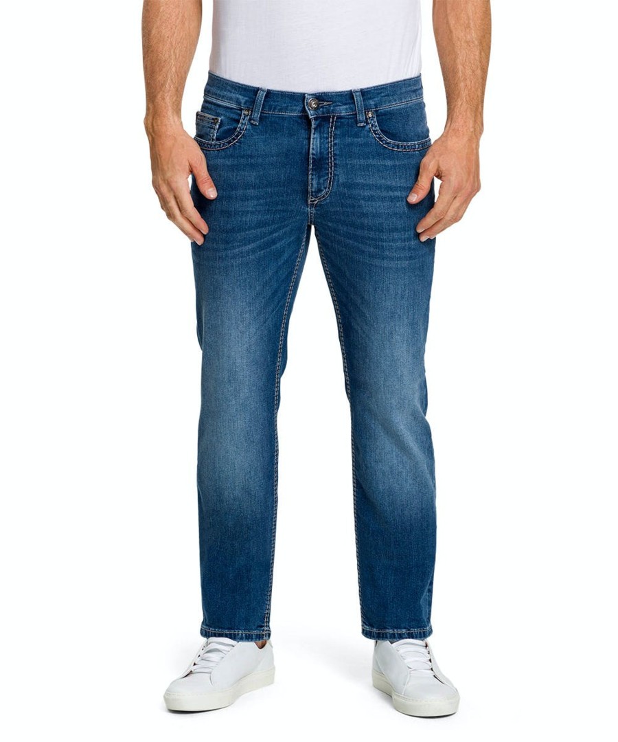 Herren Pioneer Jeans | Pioneer Jeans Rando Regular Fit Extra Lang Blue Used Buffies