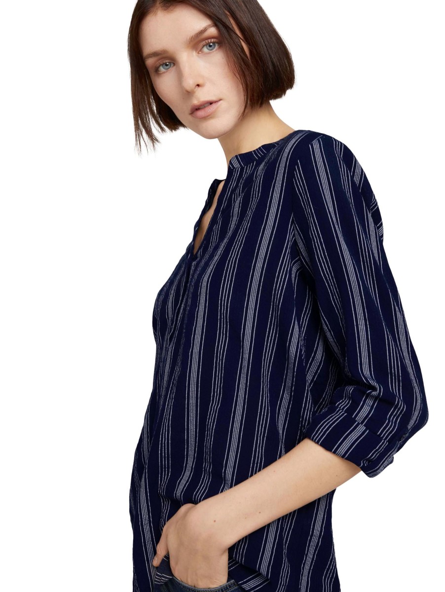 Damen Tom Tailor Denim | Tom Tailor Denim Tunika Striped Navy