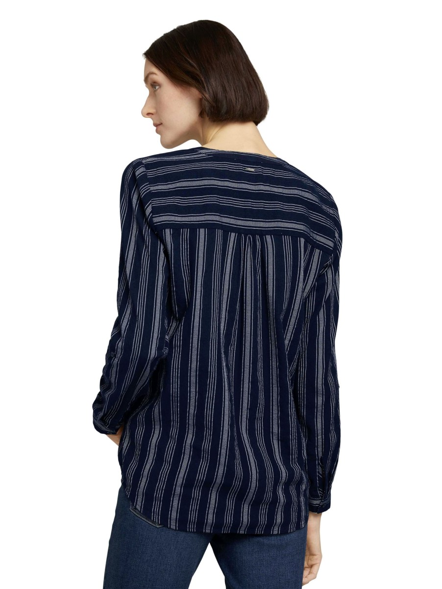 Damen Tom Tailor Denim | Tom Tailor Denim Tunika Striped Navy