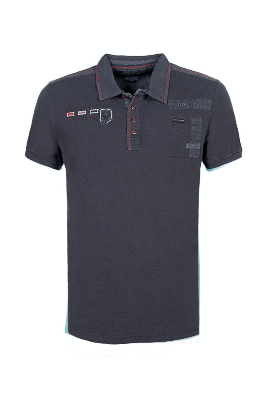 Herren Questo | Questo Poloshirt Adrian Dark Steel